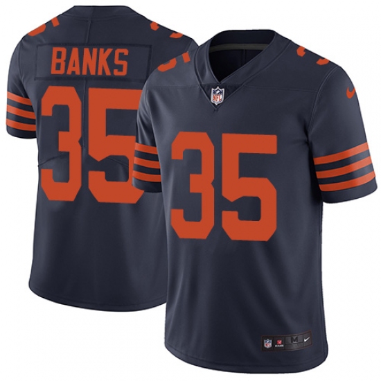 Men's Nike Chicago Bears 35 Johnthan Banks Navy Blue Alternate Vapor Untouchable Limited Player NFL Jersey