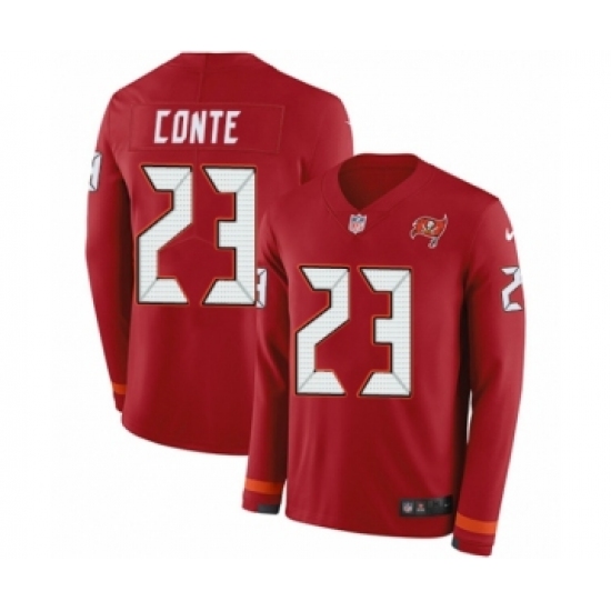 Youth Nike Tampa Bay Buccaneers 23 Chris Conte Limited Red Therma Long Sleeve NFL Jersey