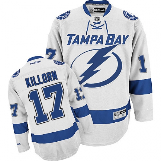 Men's Reebok Tampa Bay Lightning 17 Alex Killorn Authentic White Away NHL Jersey