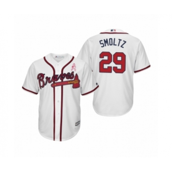 Women John Smoltz Atlanta Braves 29 White 2019 Mothers Day Cool Base Jersey