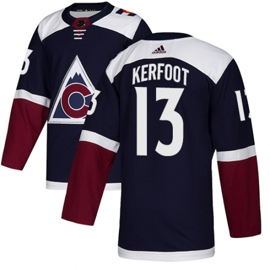 Men's Adidas Colorado Avalanche 13 Alexander Kerfoot Authentic Navy Blue Alternate NHL Jersey