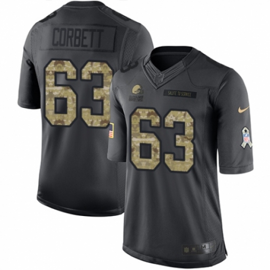 Youth Nike Cleveland Browns 63 Austin Corbett Limited Black 2016 Salute to Service NFL Jersey