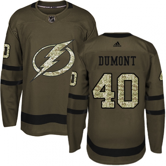 Youth Adidas Tampa Bay Lightning 40 Gabriel Dumont Authentic Green Salute to Service NHL Jersey