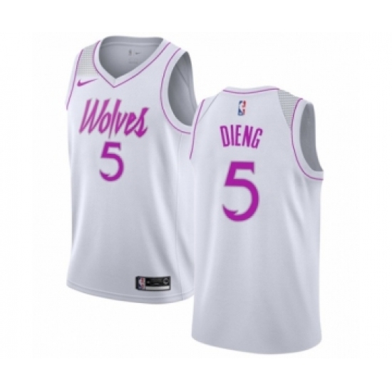Youth Nike Minnesota Timberwolves 5 Gorgui Dieng White Swingman Jersey - Earned Edition
