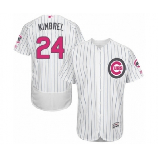 Men's Chicago Cubs 24 Craig Kimbrel Authentic White 2016 Mother's Day Fashion Flex Base Baseball Player Jersey
