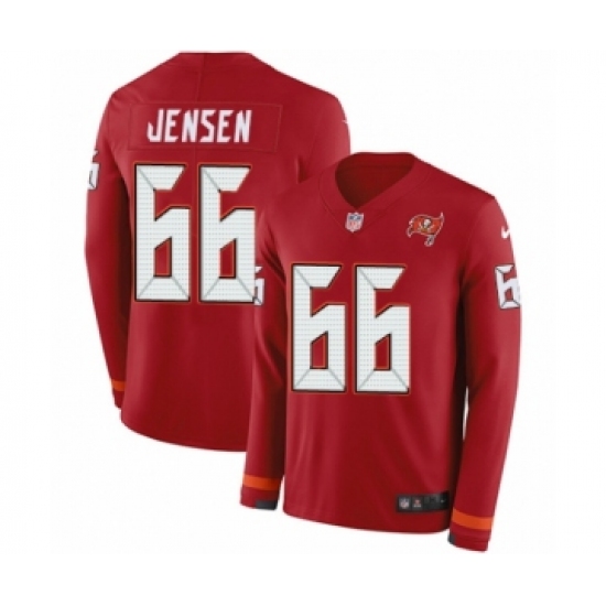 Youth Nike Tampa Bay Buccaneers 66 Ryan Jensen Limited Red Therma Long Sleeve NFL Jersey