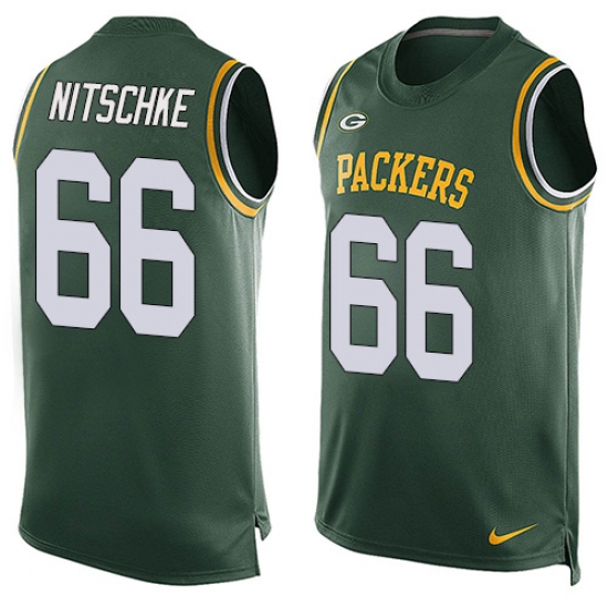 Men's Nike Green Bay Packers 66 Ray Nitschke Limited Green Player Name & Number Tank Top NFL Jersey