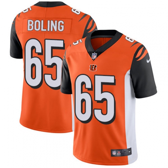 Youth Nike Cincinnati Bengals 65 Clint Boling Vapor Untouchable Limited Orange Alternate NFL Jersey