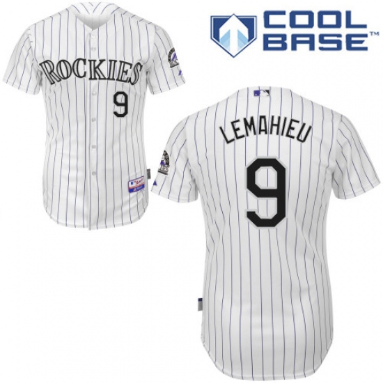 Men's Majestic Colorado Rockies 9 DJ LeMahieu Replica White Home Cool Base MLB Jersey