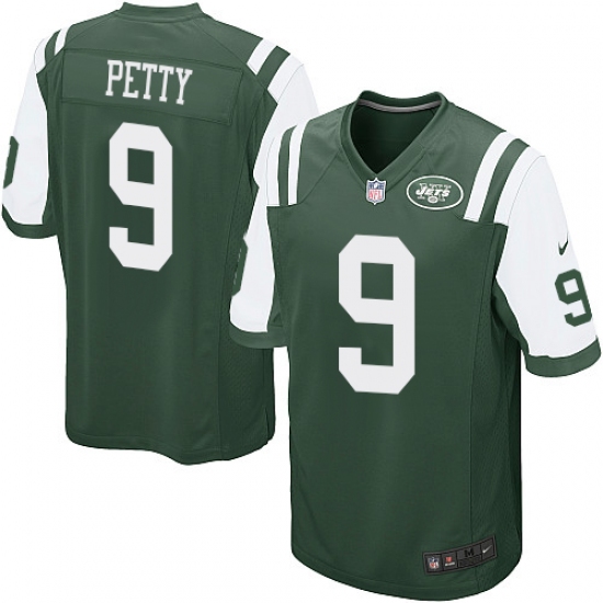 Men's Nike New York Jets 9 Bryce Petty Game Green Team Color NFL Jersey