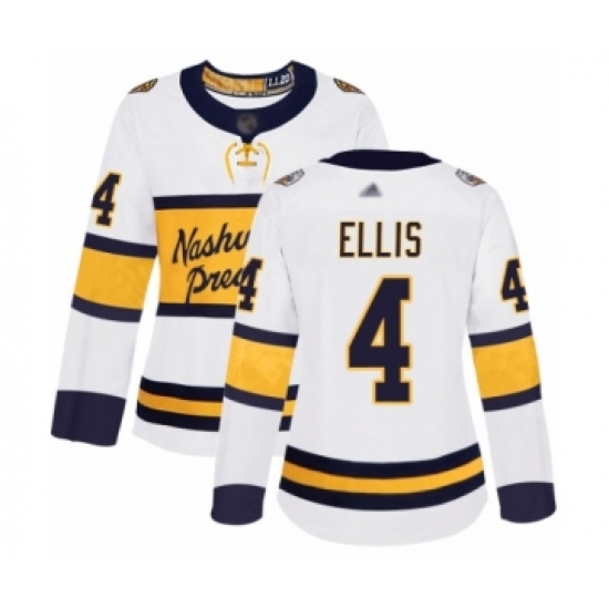 Women's Nashville Predators 4 Ryan Ellis Authentic White 2020 Winter Classic Hockey Jersey