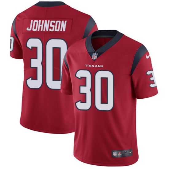 Men's Nike Houston Texans 30 Kevin Johnson Limited Red Alternate Vapor Untouchable NFL Jersey