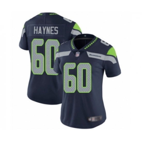 Women's Seattle Seahawks 60 Phil Haynes Navy Blue Team Color Vapor Untouchable Limited Player Football Jersey