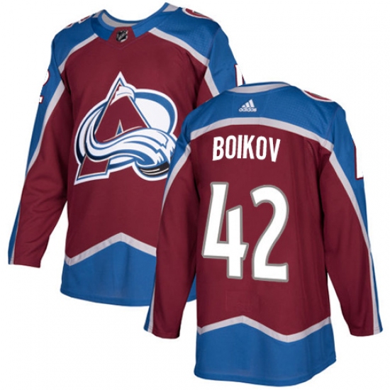 Men's Adidas Colorado Avalanche 42 Sergei Boikov Premier Burgundy Red Home NHL Jersey