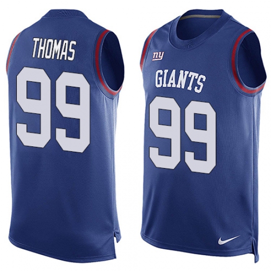 Men's Nike New York Giants 99 Robert Thomas Limited Royal Blue Player Name & Number Tank Top NFL Jersey