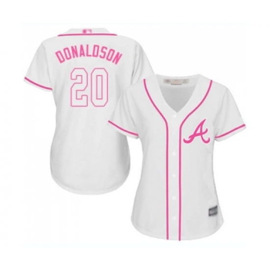 Women's Atlanta Braves 20 Josh Donaldson Replica White Fashion Cool Base Baseball Jersey