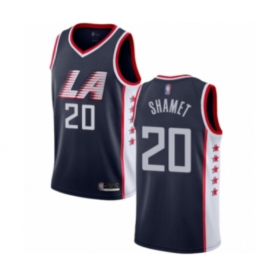 Men's Los Angeles Clippers 20 Landry Shamet Authentic Navy Blue Basketball Jersey - City Edition