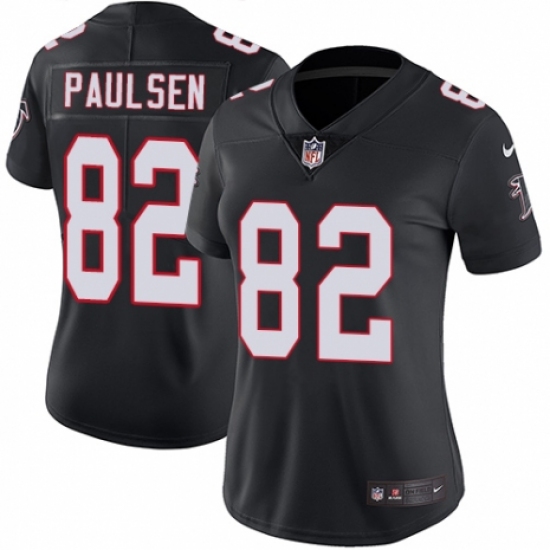 Women's Nike Atlanta Falcons 82 Logan Paulsen Black Alternate Vapor Untouchable Limited Player NFL Jersey