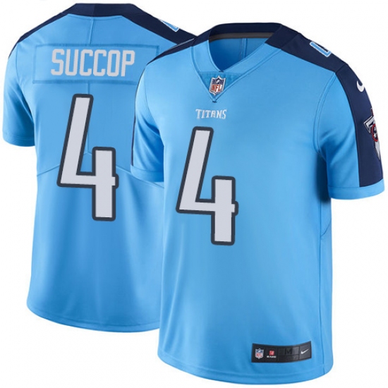 Youth Nike Tennessee Titans 4 Ryan Succop Light Blue Team Color Vapor Untouchable Limited Player NFL Jersey