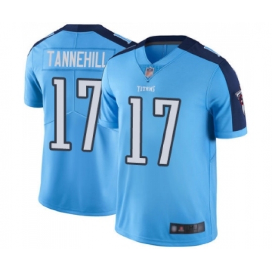 Men's Tennessee Titans 17 Ryan Tannehill Limited Light Blue Rush Vapor Untouchable Football Jersey