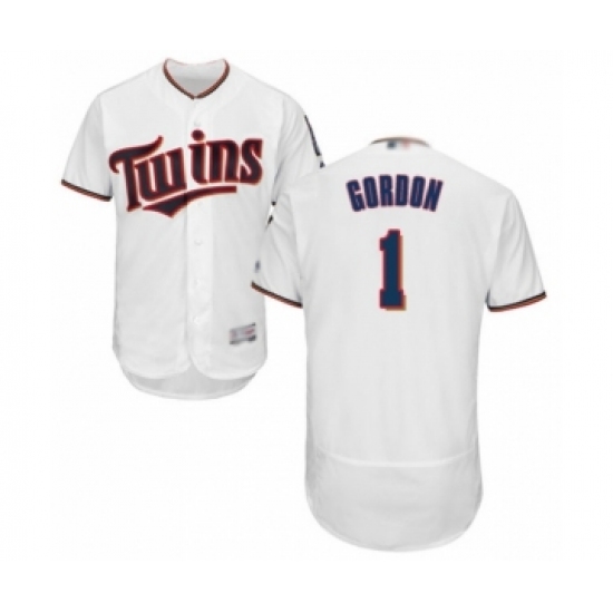 Men's Minnesota Twins 1 Nick Gordon White Home Flex Base Authentic Collection Baseball Player Jersey