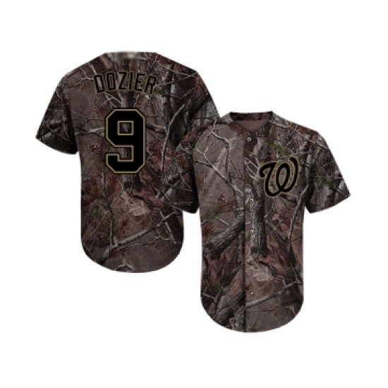 Men's Washington Nationals 9 Brian Dozier Authentic Camo Realtree Collection Flex Base Baseball Jersey