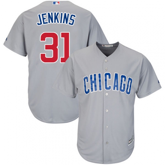 Men's Majestic Chicago Cubs 31 Fergie Jenkins Replica Grey Road Cool Base MLB Jersey