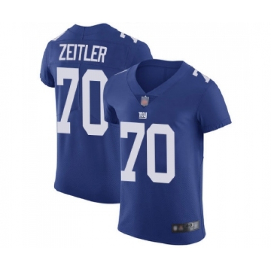 Men's New York Giants 70 Kevin Zeitler Royal Blue Team Color Vapor Untouchable Elite Player Football Jersey