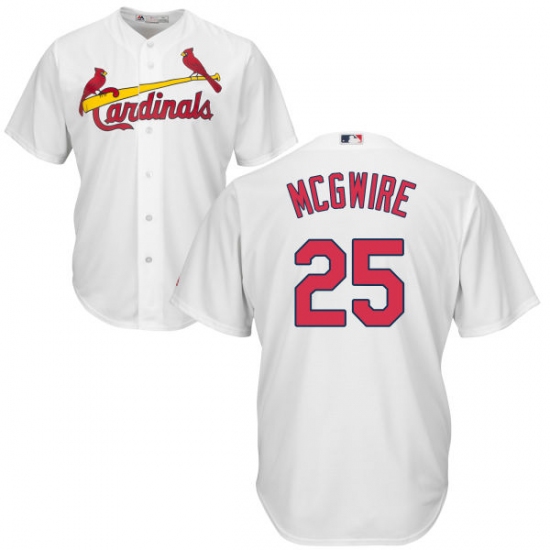 Youth Majestic St. Louis Cardinals 25 Mark McGwire Authentic White Home Cool Base MLB Jersey