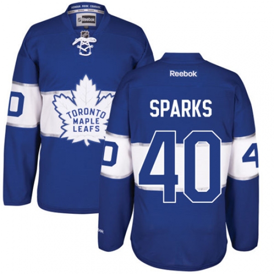 Men's Reebok Toronto Maple Leafs 40 Garret Sparks Authentic Royal Blue 2017 Centennial Classic NHL Jersey