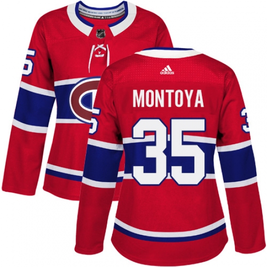 Women's Adidas Montreal Canadiens 35 Al Montoya Premier Red Home NHL Jersey