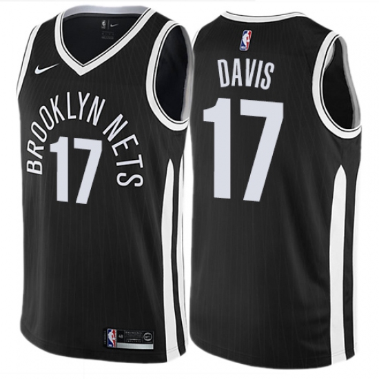 Women's Nike Brooklyn Nets 17 Ed Davis Swingman Black NBA Jersey - City Edition