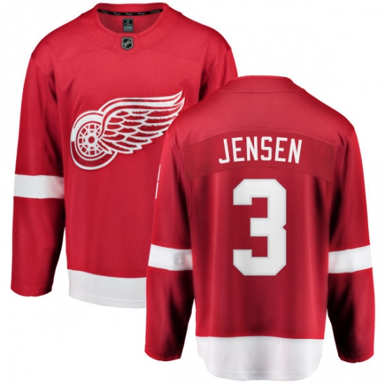 Men's Detroit Red Wings 3 Nick Jensen Fanatics Branded Red Home Breakaway NHL Jersey