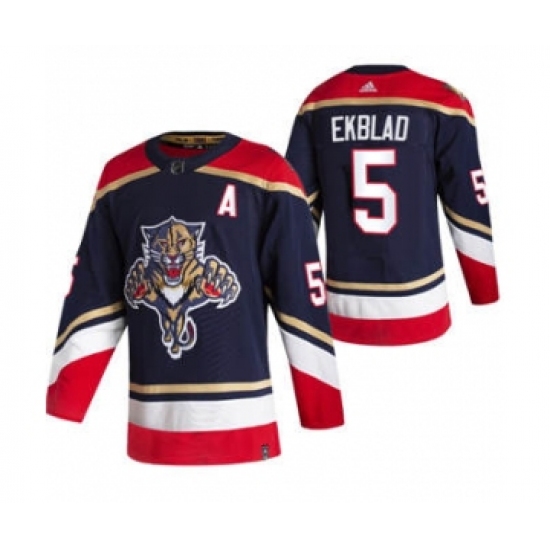 Men's Florida Panthers 5 Aaron Ekblad Black 2020-21 Reverse Retro Alternate Hockey Jersey