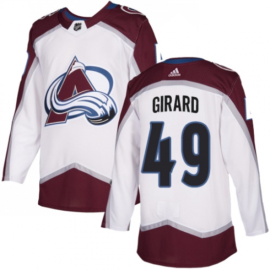 Men's Adidas Colorado Avalanche 49 Samuel Girard Authentic White Away NHL Jersey