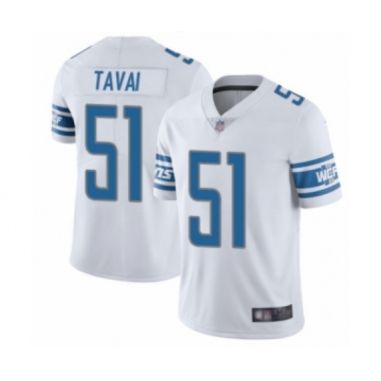 Men's Detroit Lions 51 Jahlani Tavai White Vapor Untouchable Limited Player Football Jersey