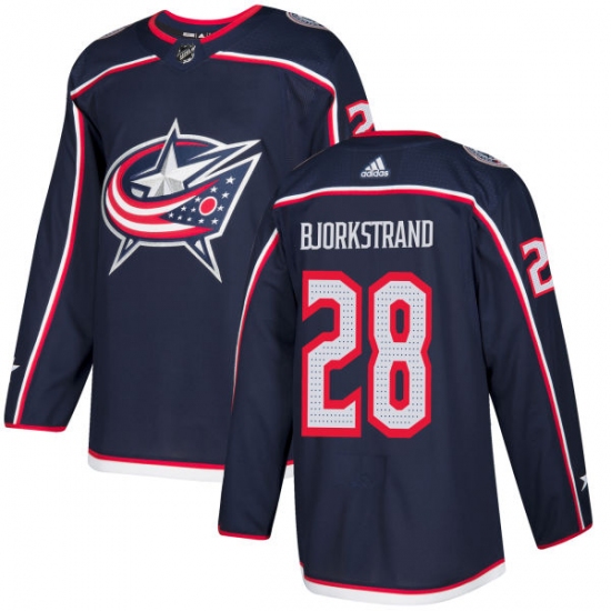 Youth Adidas Columbus Blue Jackets 28 Oliver Bjorkstrand Premier Navy Blue Home NHL Jersey