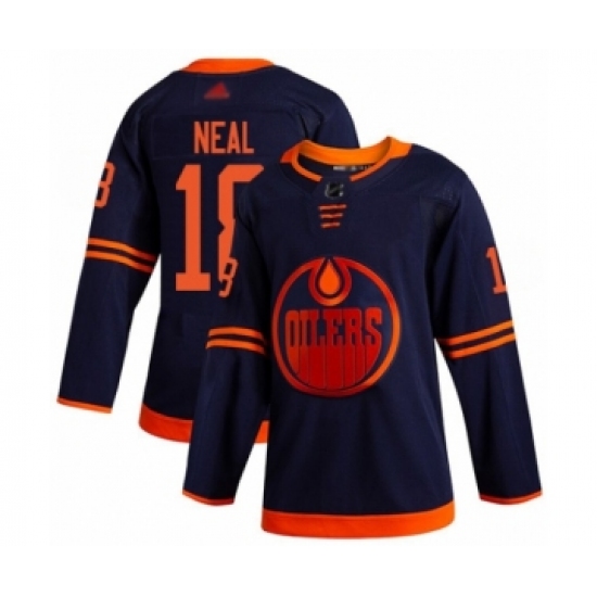 Youth Edmonton Oilers 18 James Neal Authentic Navy Blue Alternate Hockey Jersey