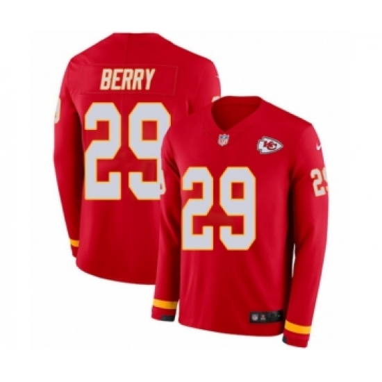 Men's Nike Kansas City Chiefs 29 Eric Berry Limited Red Therma Long Sleeve NFL Jersey