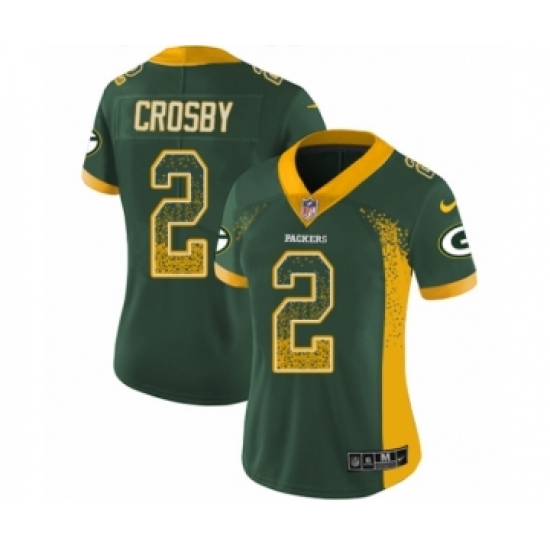Women's Nike Green Bay Packers 2 Mason Crosby Limited Green Rush Drift Fashion NFL Jersey