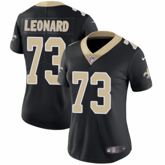 Women's Nike New Orleans Saints 73 Rick Leonard Black Team Color Vapor Untouchable Limited Player NFL Jersey