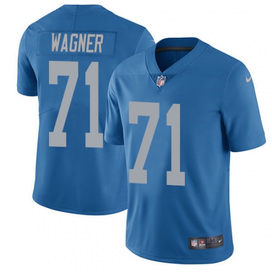 Men's Nike Detroit Lions 71 Ricky Wagner Limited Blue Alternate Vapor Untouchable NFL Jersey