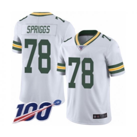 Men's Green Bay Packers 78 Jason Spriggs White Vapor Untouchable Limited Player 100th Season Football Jersey