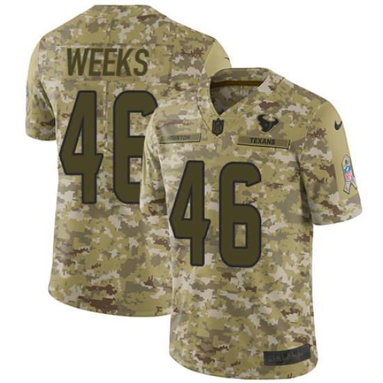 Men's Nike Houston Texans 46 Jon Weeks Limited Camo 2018 Salute to Service NFL Jersey