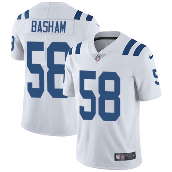 Men's Nike Indianapolis Colts 58 Tarell Basham White Vapor Untouchable Limited Player NFL Jersey