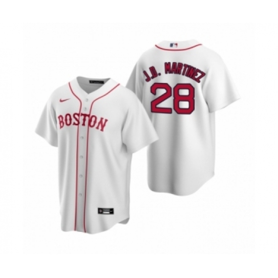 Men's Boston Red Sox 28 J.D. Martinez Nike White Replica Alternate Jersey