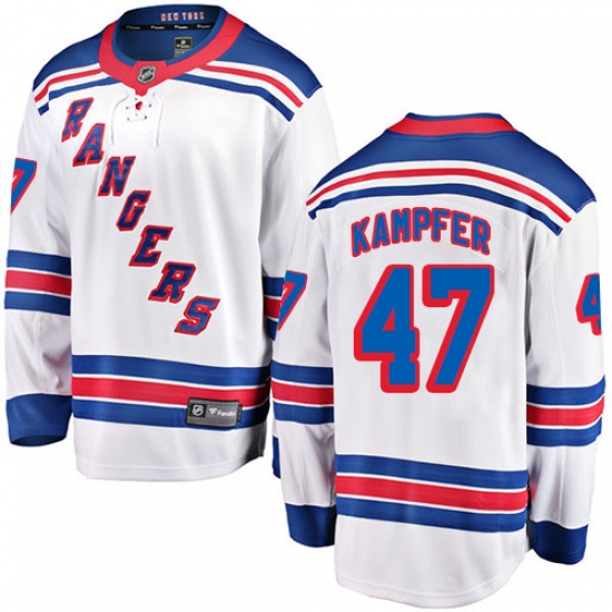 Men's New York Rangers 47 Steven Kampfer Fanatics Branded White Away Breakaway NHL Jersey