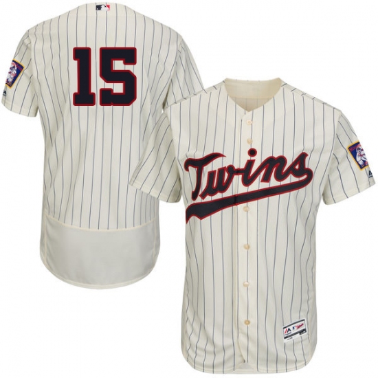 Men's Majestic Minnesota Twins 15 Jason Castro Cream Alternate Flex Base Authentic Collection MLB Jersey