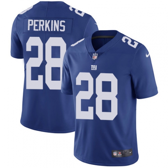 Men's Nike New York Giants 28 Paul Perkins Royal Blue Team Color Vapor Untouchable Limited Player NFL Jersey