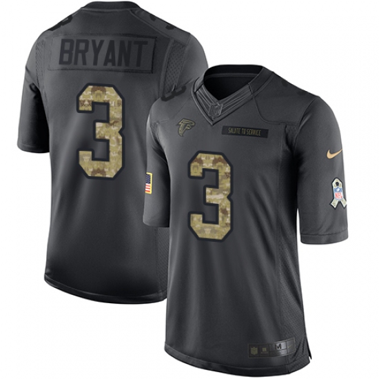 Youth Nike Atlanta Falcons 3 Matt Bryant Limited Black 2016 Salute to Service NFL Jersey